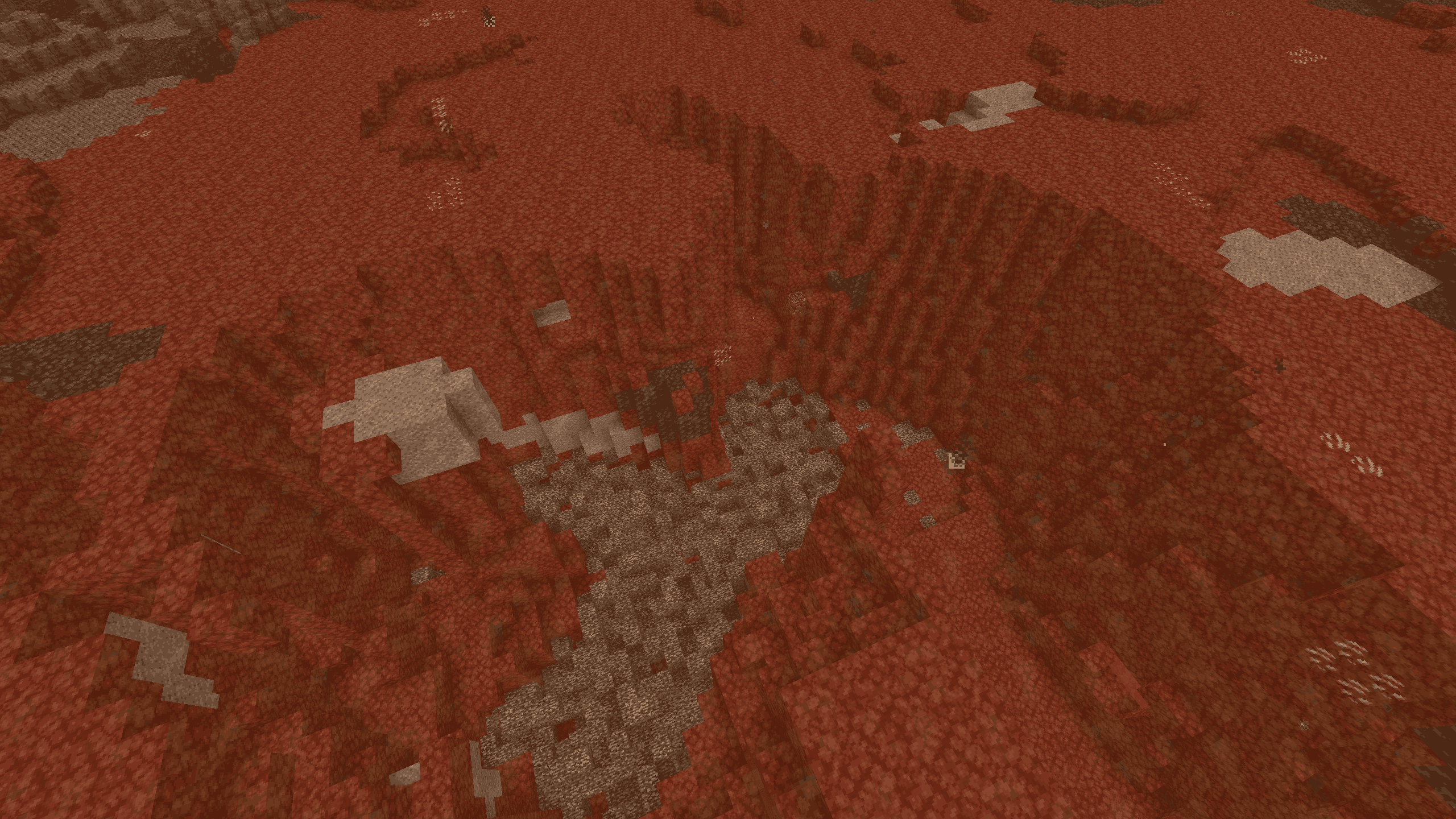 Here is a picture of nether's under lava ravine, with some ores and other kinds of blocks exposed.