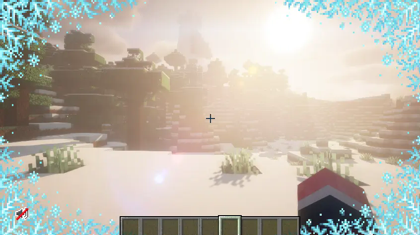 The player freezing as if in powedered snow, while in a cold biome