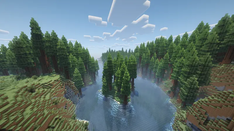 woods and lake