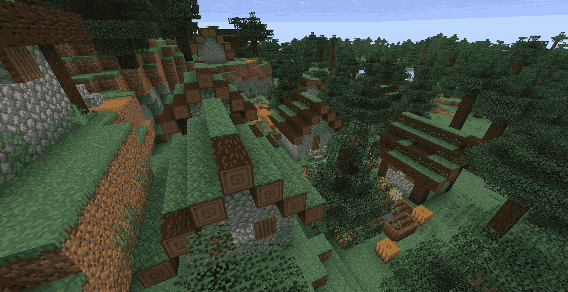 moss can be generated on roofs of taiga villages