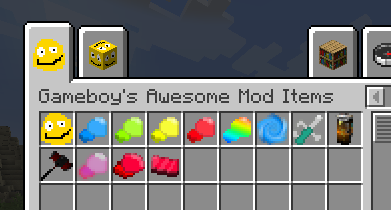 A Minecraft Inventory tab showing modded items including various berries and tools