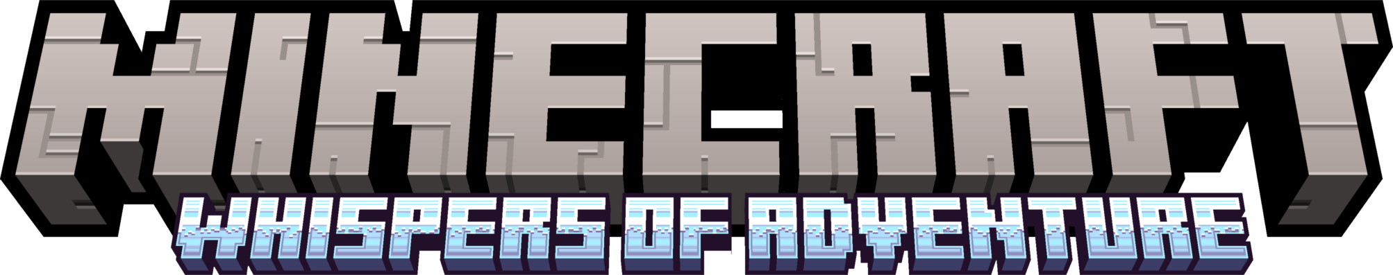 A Minecraft-stylized title where it is written "Minecraft - Whispers of adventure."