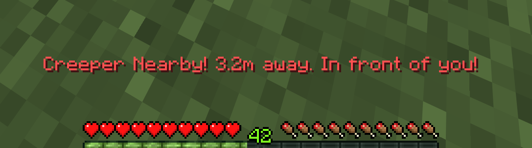 Notification showing that a creeper is nearby.