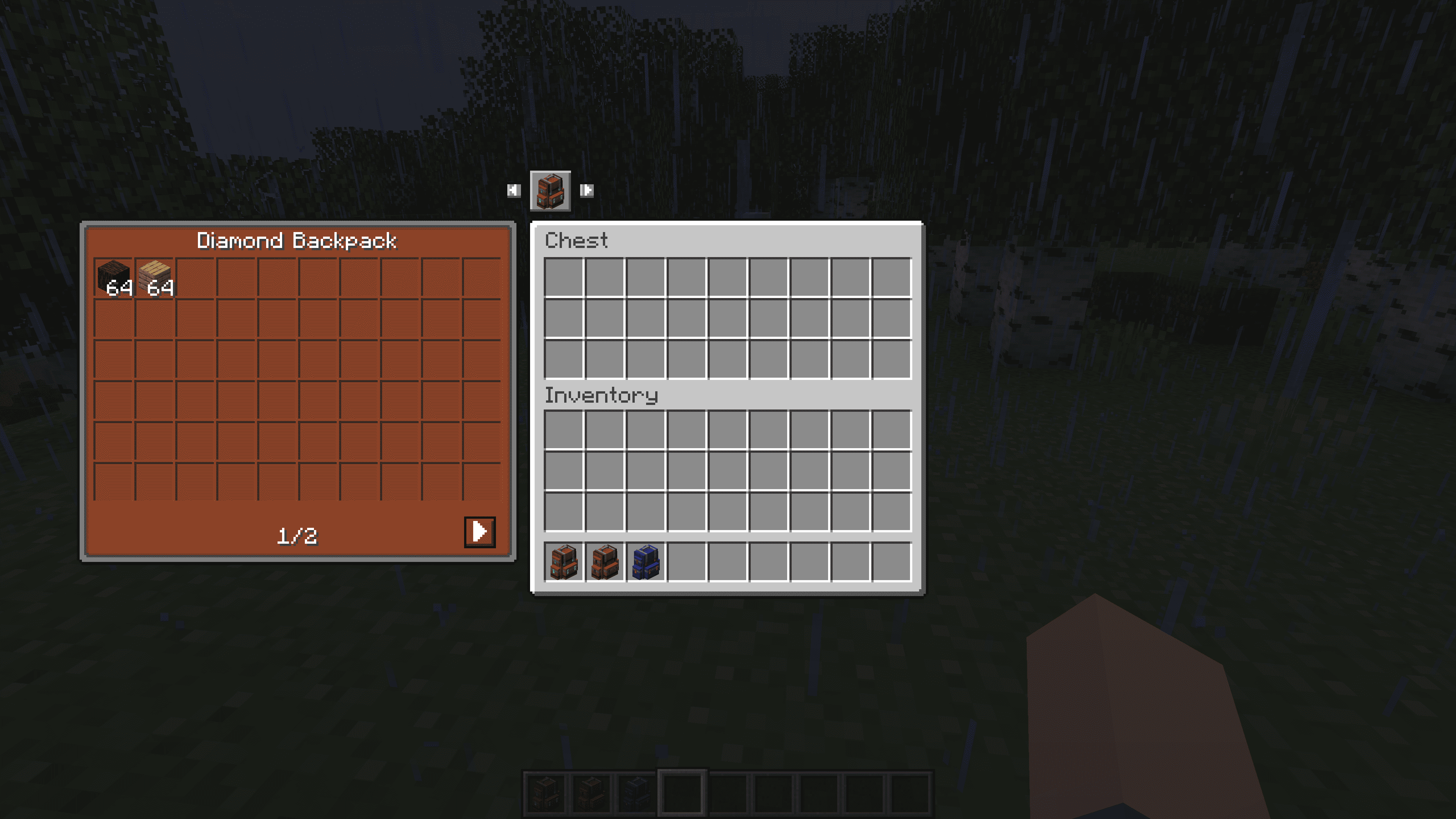 Use your backpacks directly in a functional block GUI