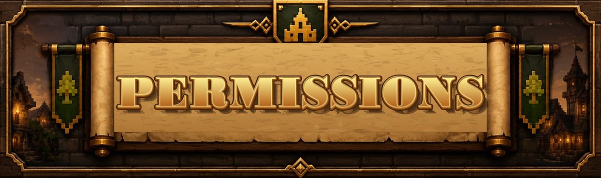 Towny-Themed Banner with the Text "PERMISSIONS".