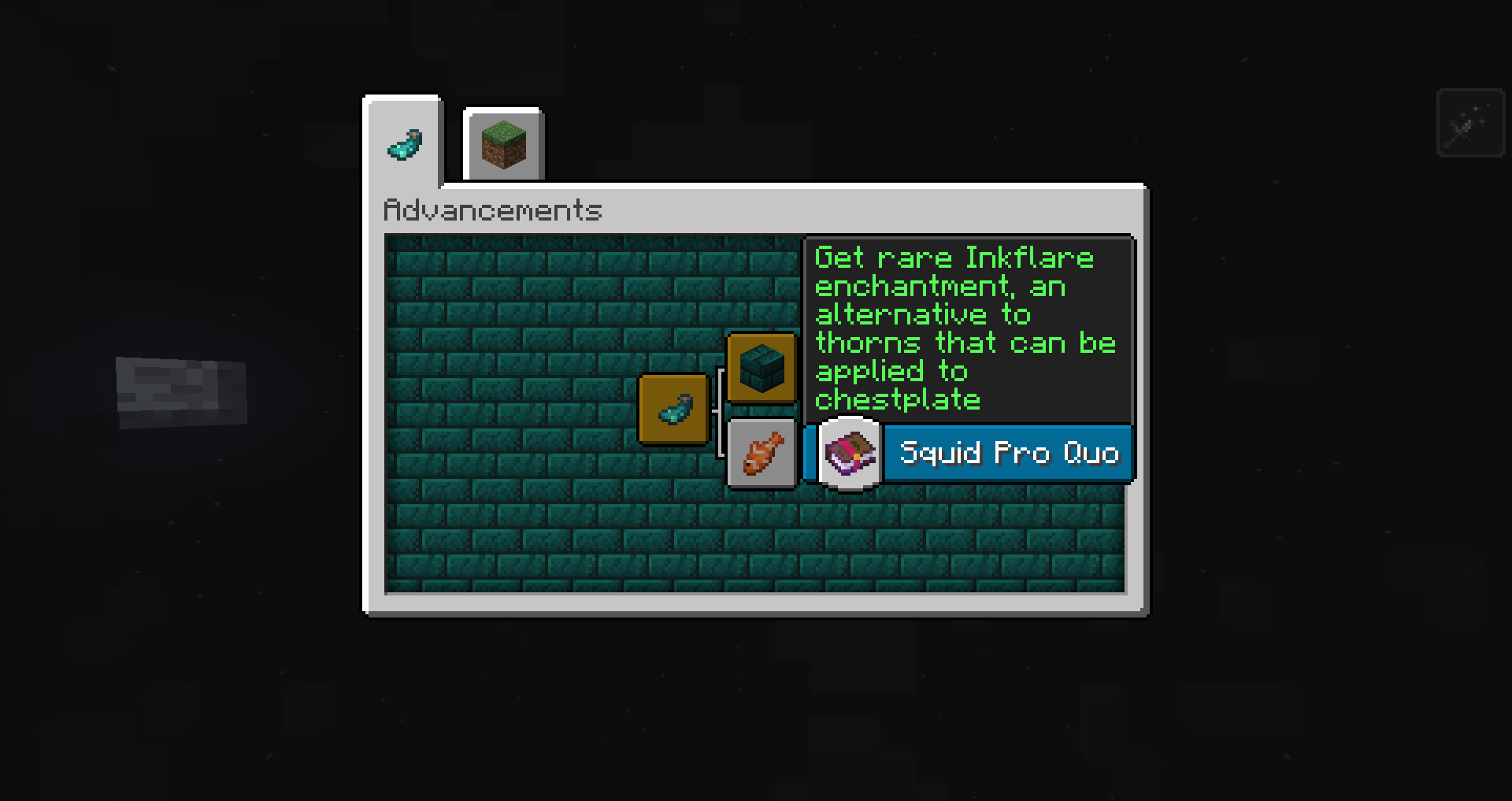 Glow Ink Expanded advancements tab