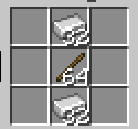 Two iron above middle and below and in middle are stick