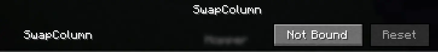 Keybind menu showing the SwapColumn entry in Minecraft Controls