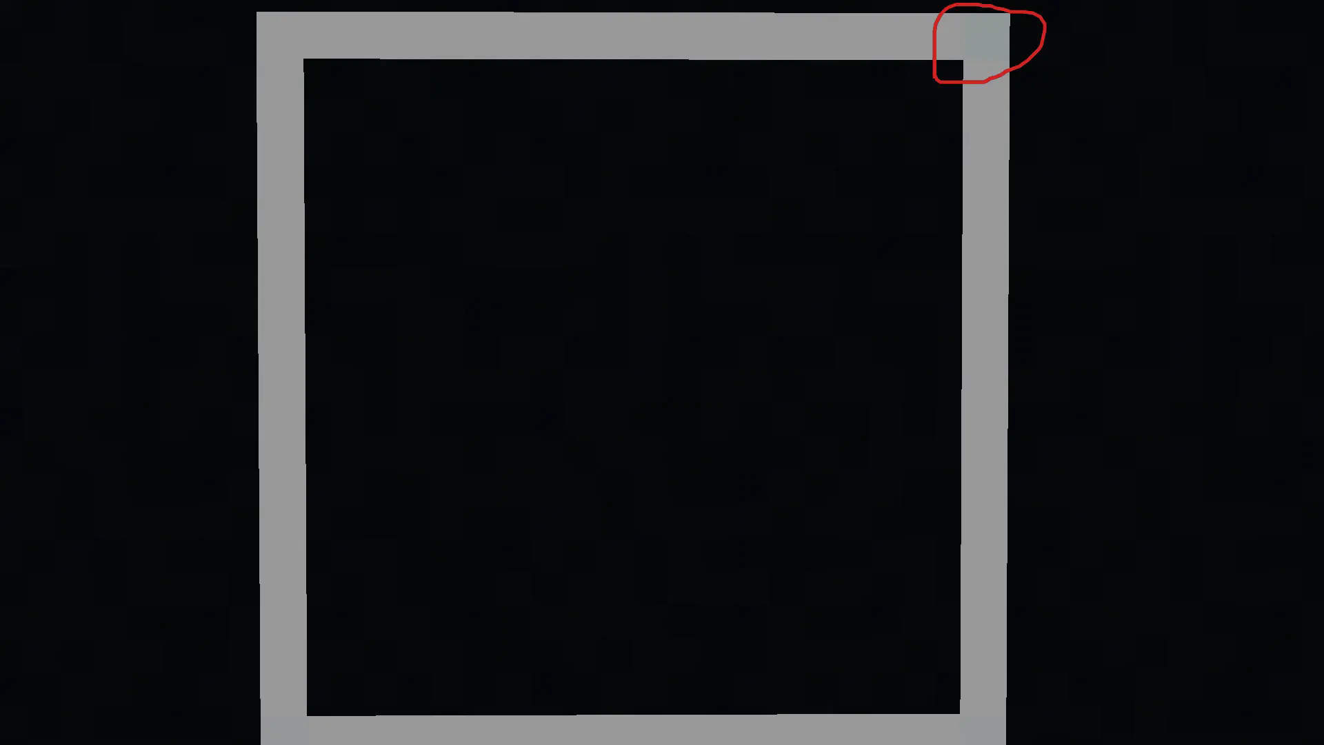 Top corner pixel, different than others.