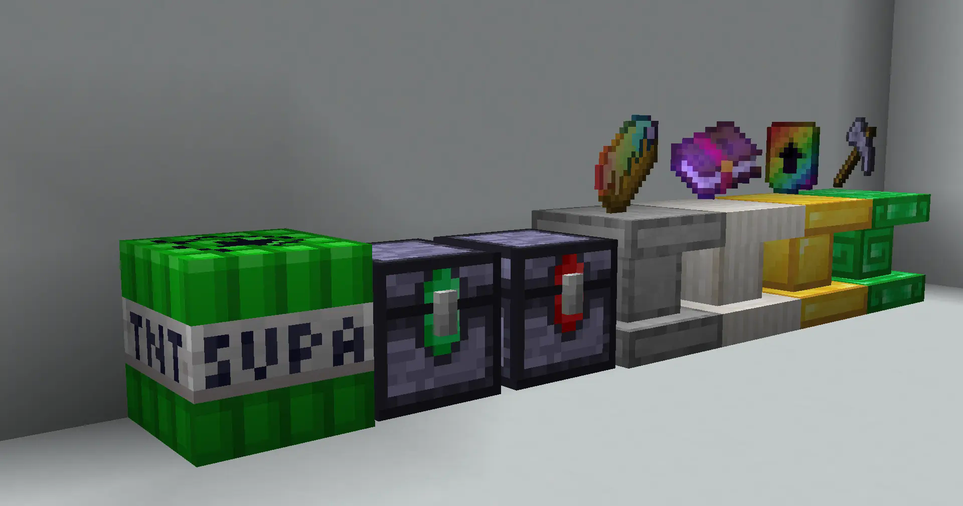 Even more blocks (Super TNT, Lockable Chest, Locked Chest, Smooth Stone Pedestal, Quartz Pedestal, Gold Pedestal, Emerald Pedestal)