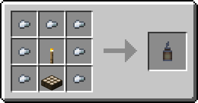 GIF Showing crafting recipes for each lantern variant. Bottom middle is a daylight sensor on all recipes. One variant has iron ingots on the outside ring of slots with a torch in the middle. Another variant is the same as the previous but with a soul torch. Last variant has copper nuggets instead of iron nuggets and a copper torch instead of a normal or soul torch.