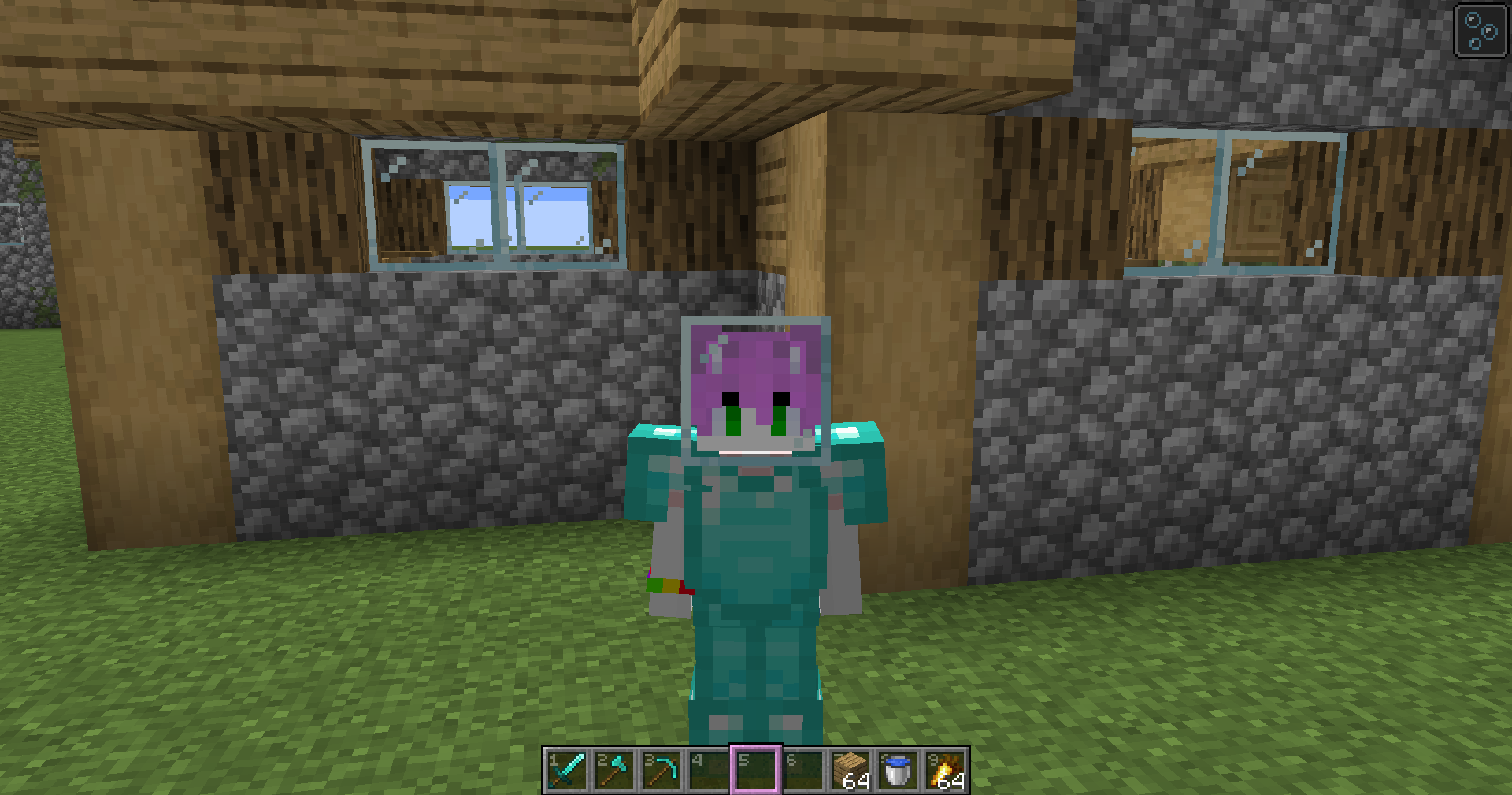 the screenshot of a player wearing a diving helmet