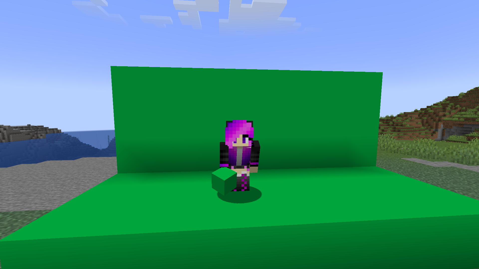 player standing on green screen