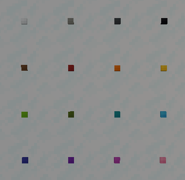 Died Display Notches showcased in all 16 colors