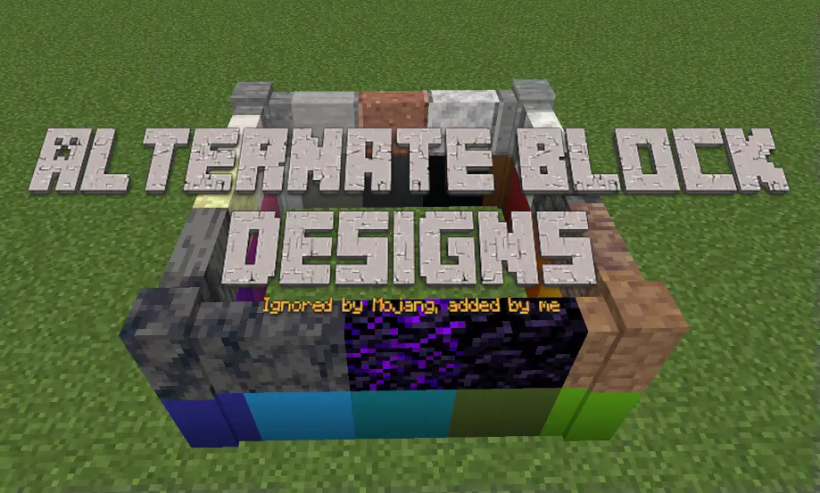 Mod logo with text overlayed on top of square of wall blocks