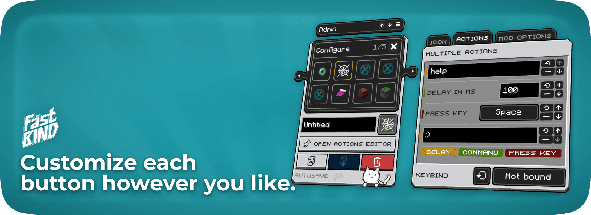 Customize each button
