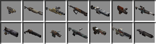 14 custom guns added by the mod