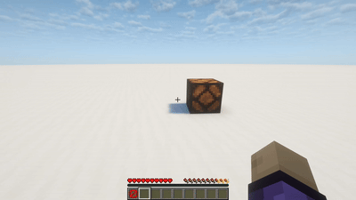 Invisible and silent sculk sensor activates a lamp when hears player footsteps.