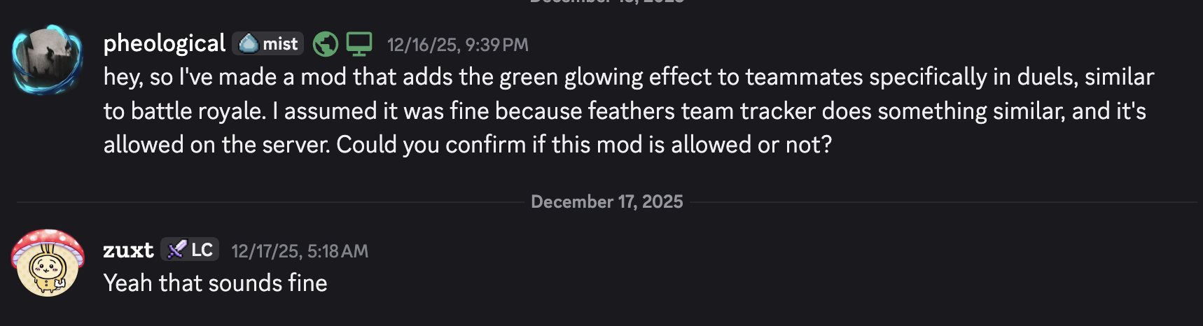 Proof thats its allowed (Zuxt is a mod)