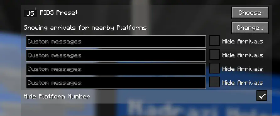 Ticked Hide Platform Number