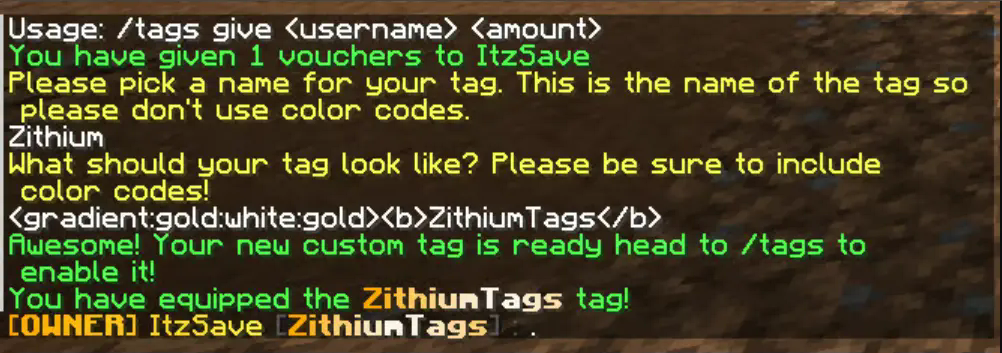 Tag creation prompt when redeeming a voucher.