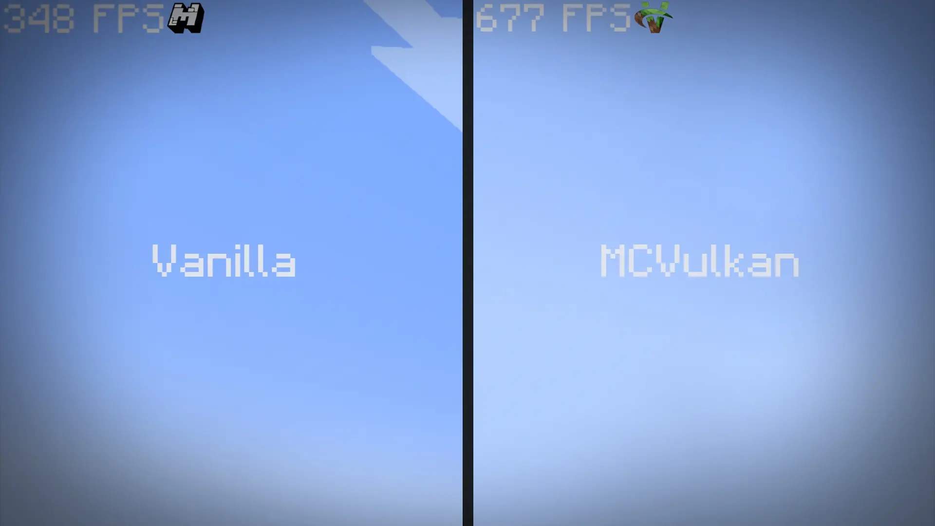 Comparison of a minecraft without mods VS Vulkaneum