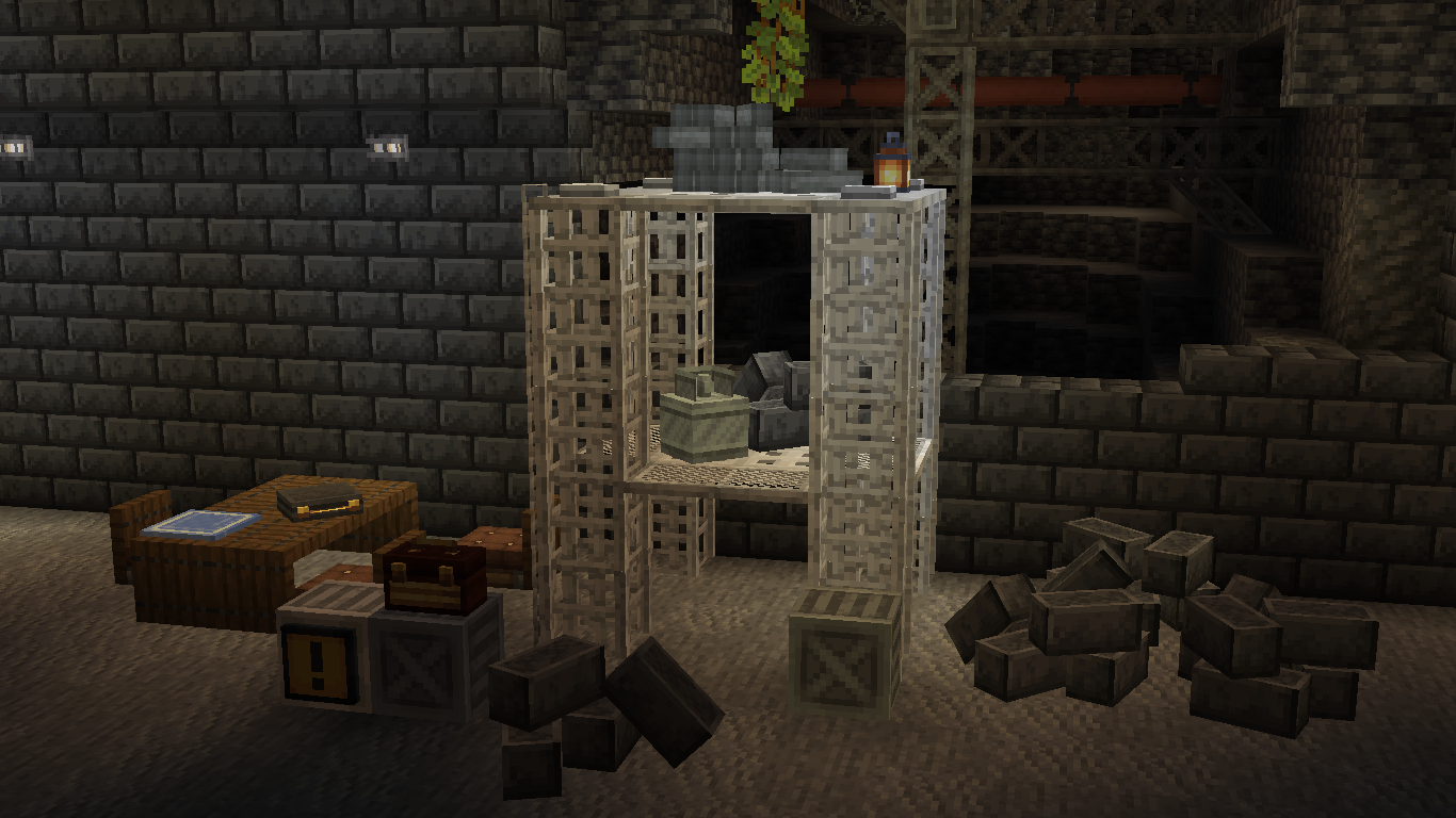 Construction in a cave