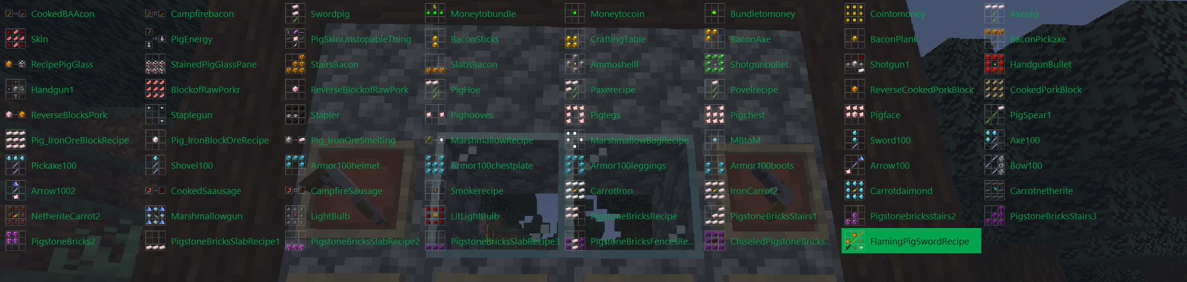 Pig Mod Recipes