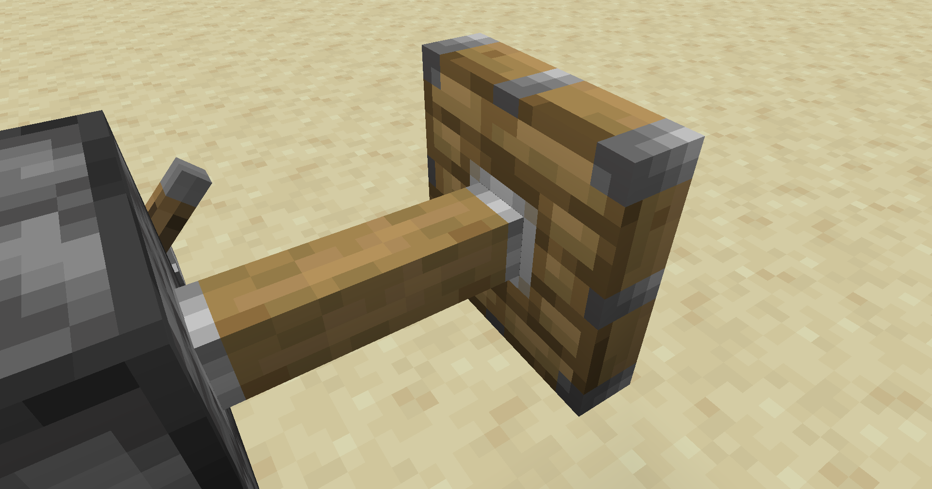 the arm of an extended piston