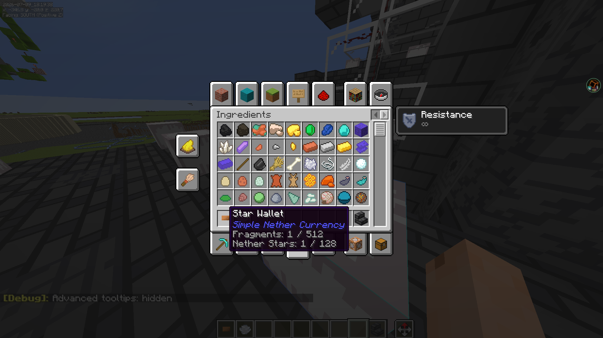 this is the wallet with its tooltip shown