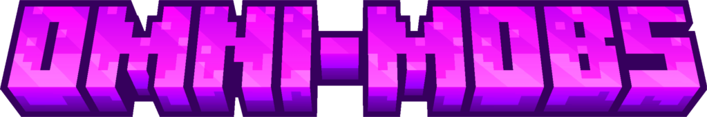 A purple Minecraft title that says "OMNI-MOBS".