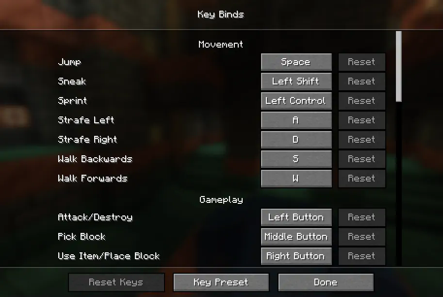 KeyBinds Screen