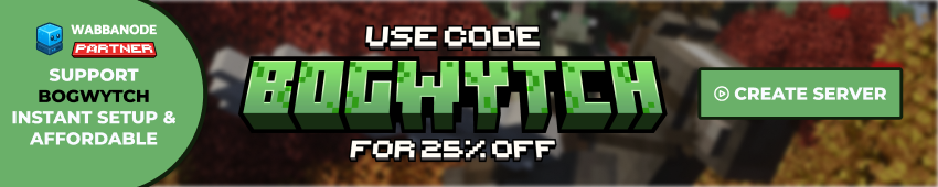 wabbanode partner promotion 25% off with code "BogWytch"