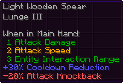 Image of a wooden spear with the light reforge