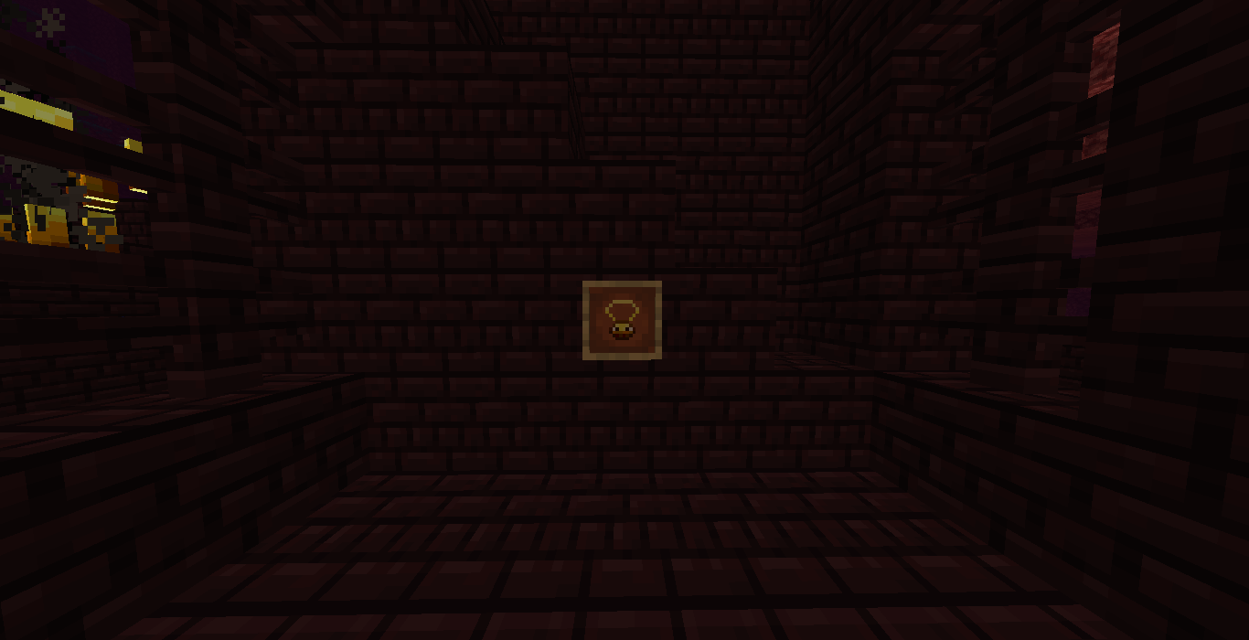 The Blaze Charm in an item frame in a nether fortress