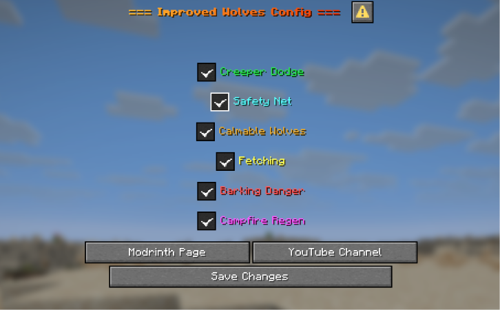 New Configuration Menu
