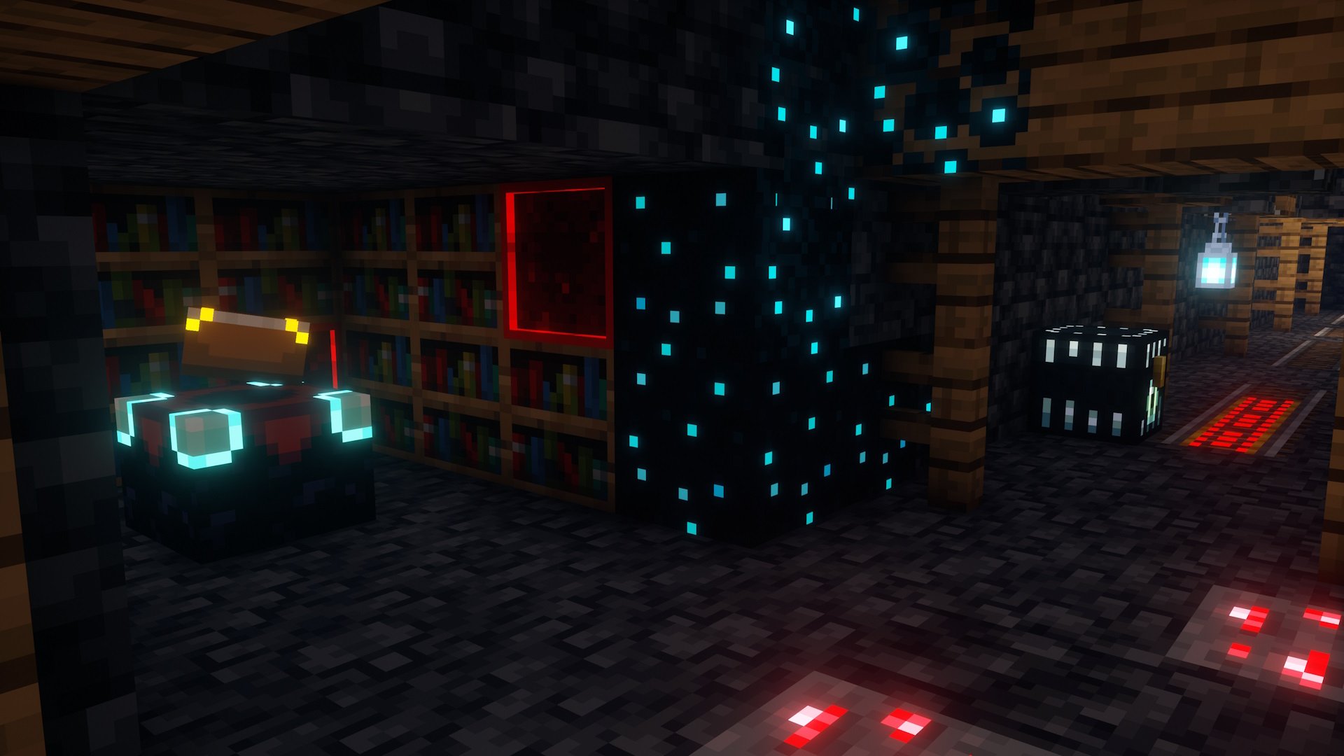 A small mineshaft filled to the brim with small emissive details everywhere!