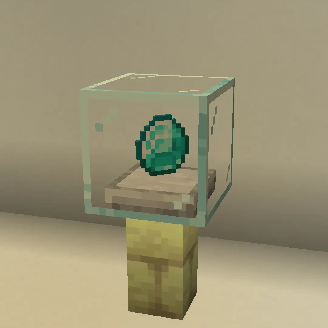 A diamond in a display case