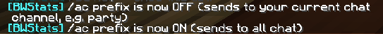 Actoggle message on and off