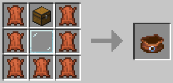 Crafted with 7 leather in a U shape, a glass pane in the middle, and a chest on top.