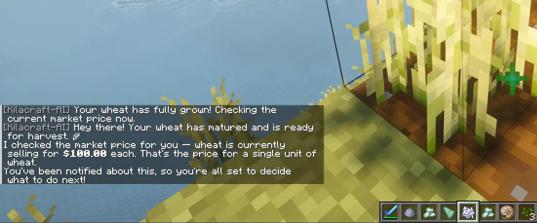 The first example demonstration of the AFK task system