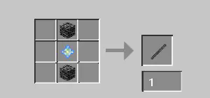 Recipe for Bedrock Stick (2 bedrock on top and bottom and 1 nether start in middle)