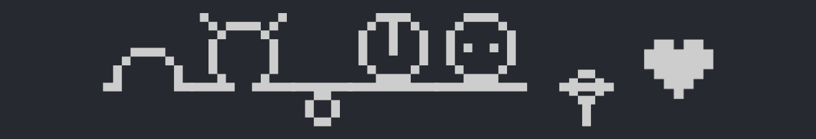 "Thank u" written with the GalliPixel font