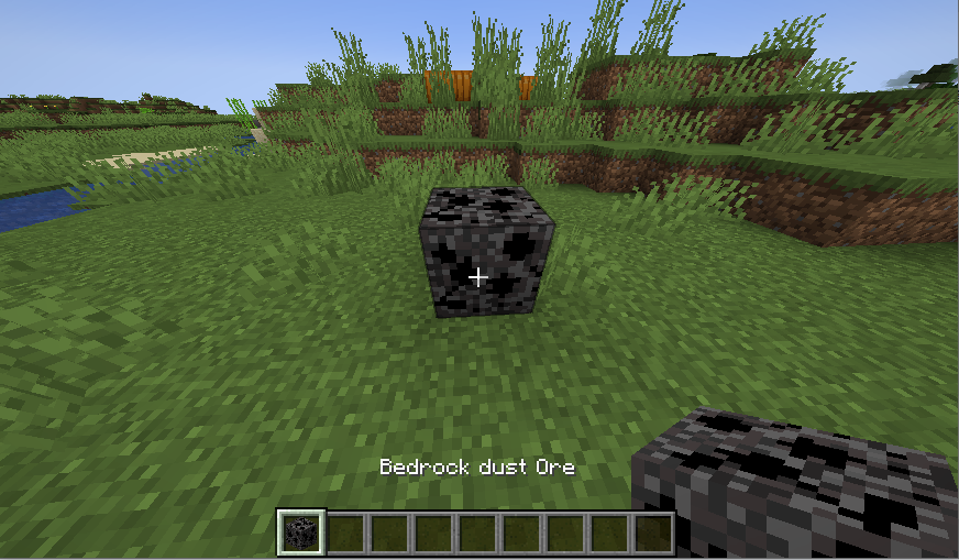 Bedrock dust Ore.Destroy it and it will fall Bedrock dust