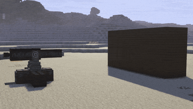 Cannon shooting at reinforced blocks