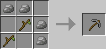 Stone pickaxe recipe