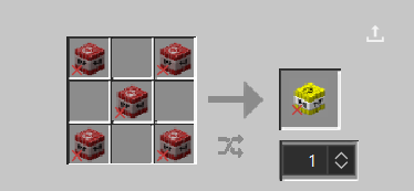 4 normal TNT in all four corners of the crafting table with one in the middle