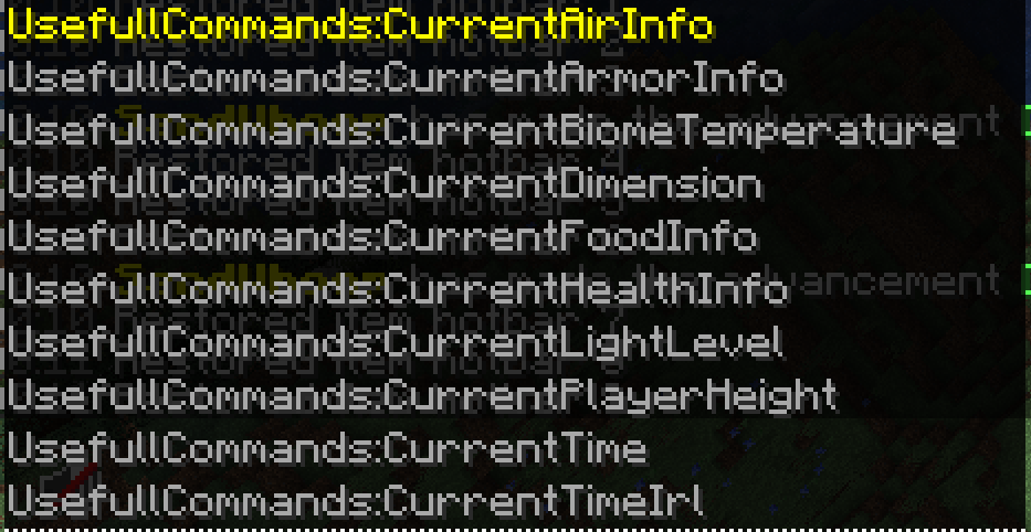 Some of the commands in a screenshot...