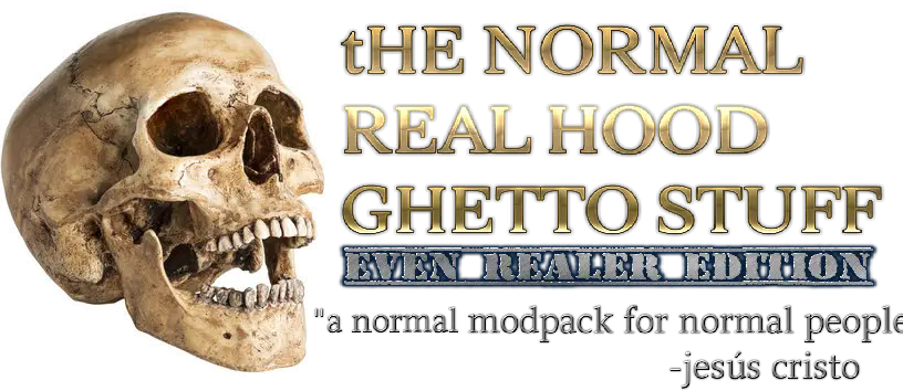 A banner containing the name of the modpack and a quote, which reads : "a normal modpack for normal people" - jesús cristo