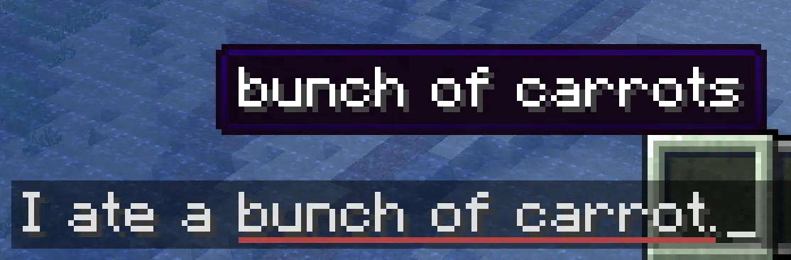 Preview of the chat corrections